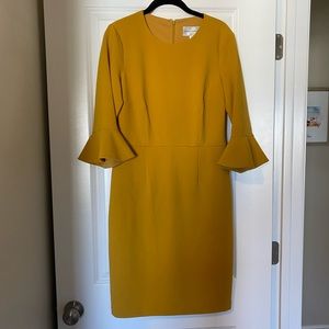 Mustard colored long sleeve dress